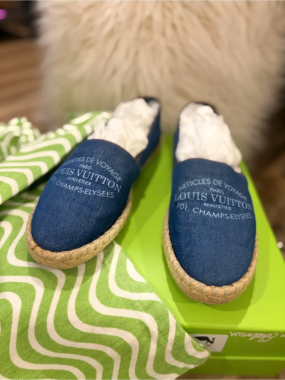 Louis Vuitton Denim Espadrilles in Navy Blue
